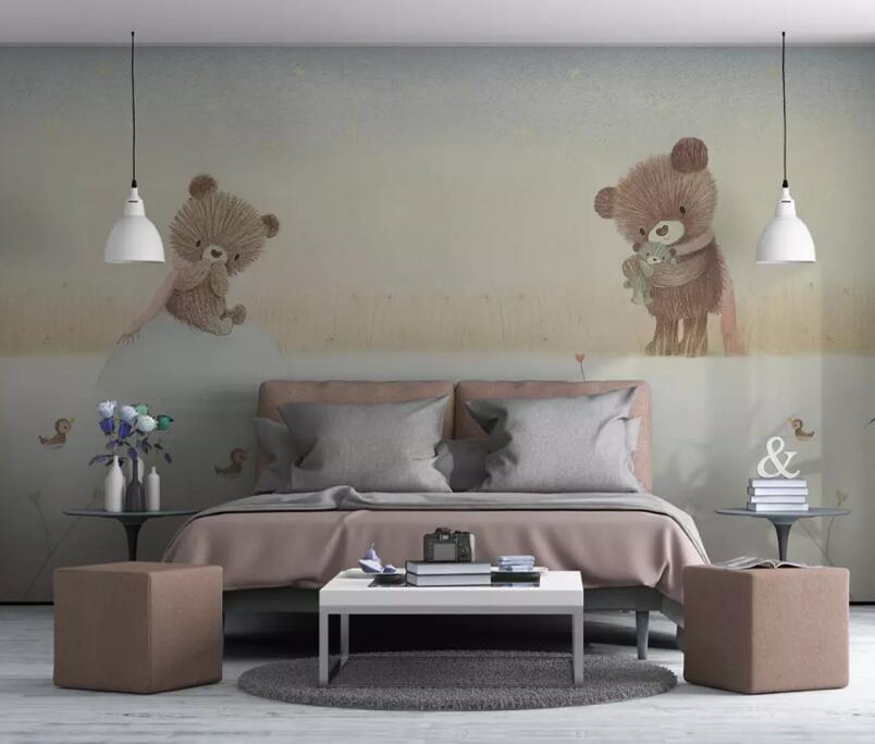 3D Cute Bear WG32 Wall Murals Wallpaper AJ Wallpaper 2 