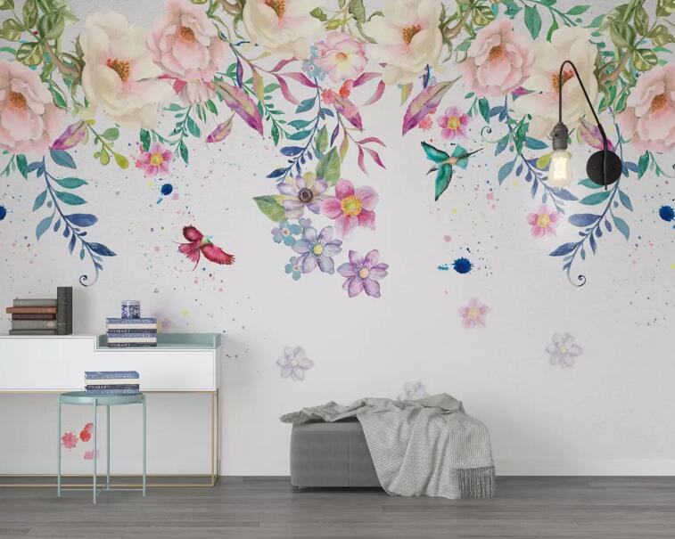 3D Colored Flowers WG13 Wall Murals Wallpaper AJ Wallpaper 2 