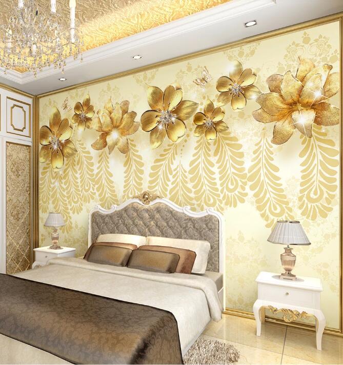 3D Metal Flower WG618 Wall Murals