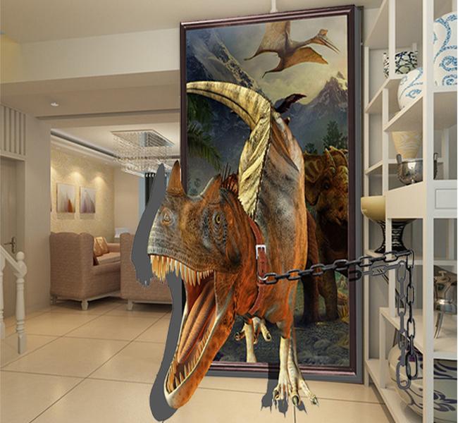 3D Dinosaur Howling 483 Wall Murals Wallpaper AJ Wallpaper 2 