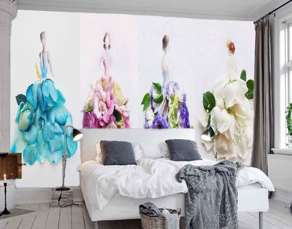 3D Flower Dress WG074 Wall Murals