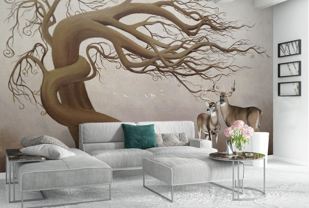 3D Curved Tree WG277 Wall Murals