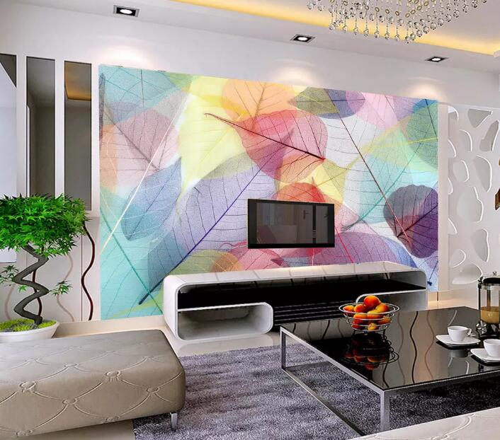 3D Colored Leaves WG661 Wall Murals