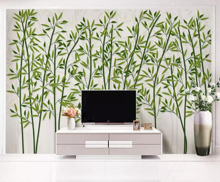 3D Embossed Leaves WG974 Wall Murals