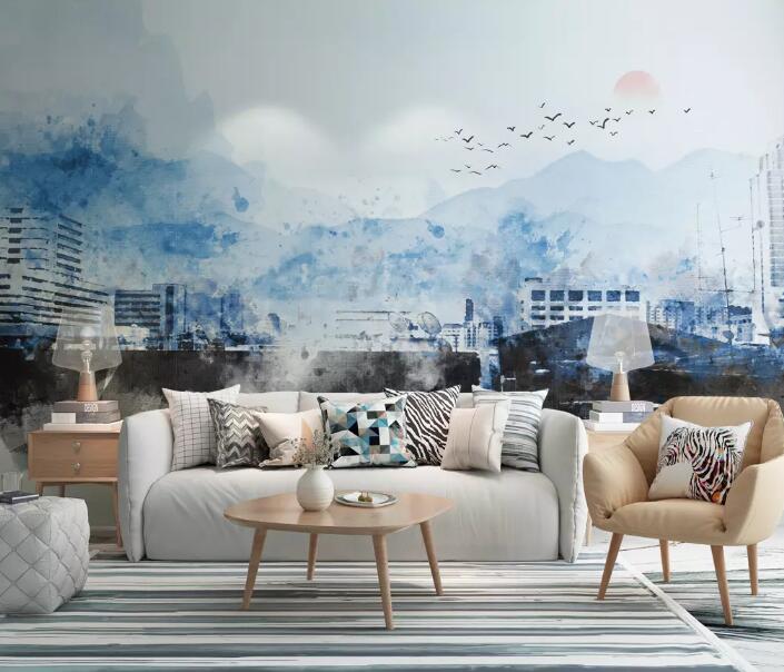 3D Grey City WG81 Wall Murals Wallpaper AJ Wallpaper 2 