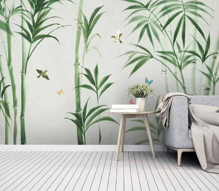 3D Green Bamboo WG917 Wall Murals