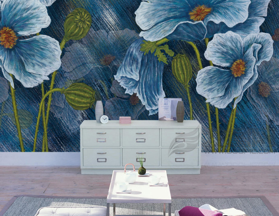 3D Painted Flower WG288 Wall Murals