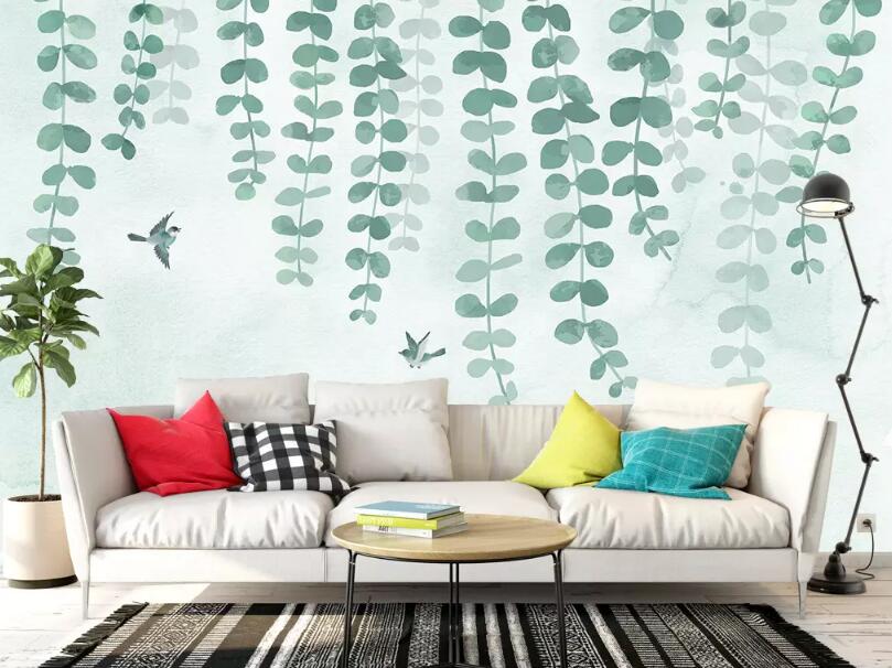 3D Green Leaf WG82 Wall Murals Wallpaper AJ Wallpaper 2 