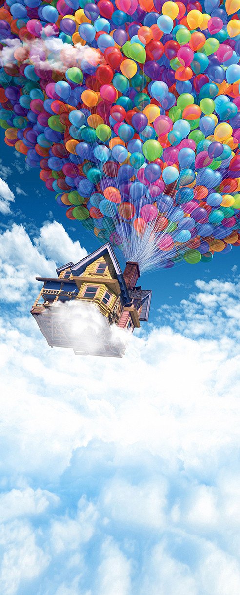 3D house on the clouds door mural Wallpaper AJ Wallpaper 