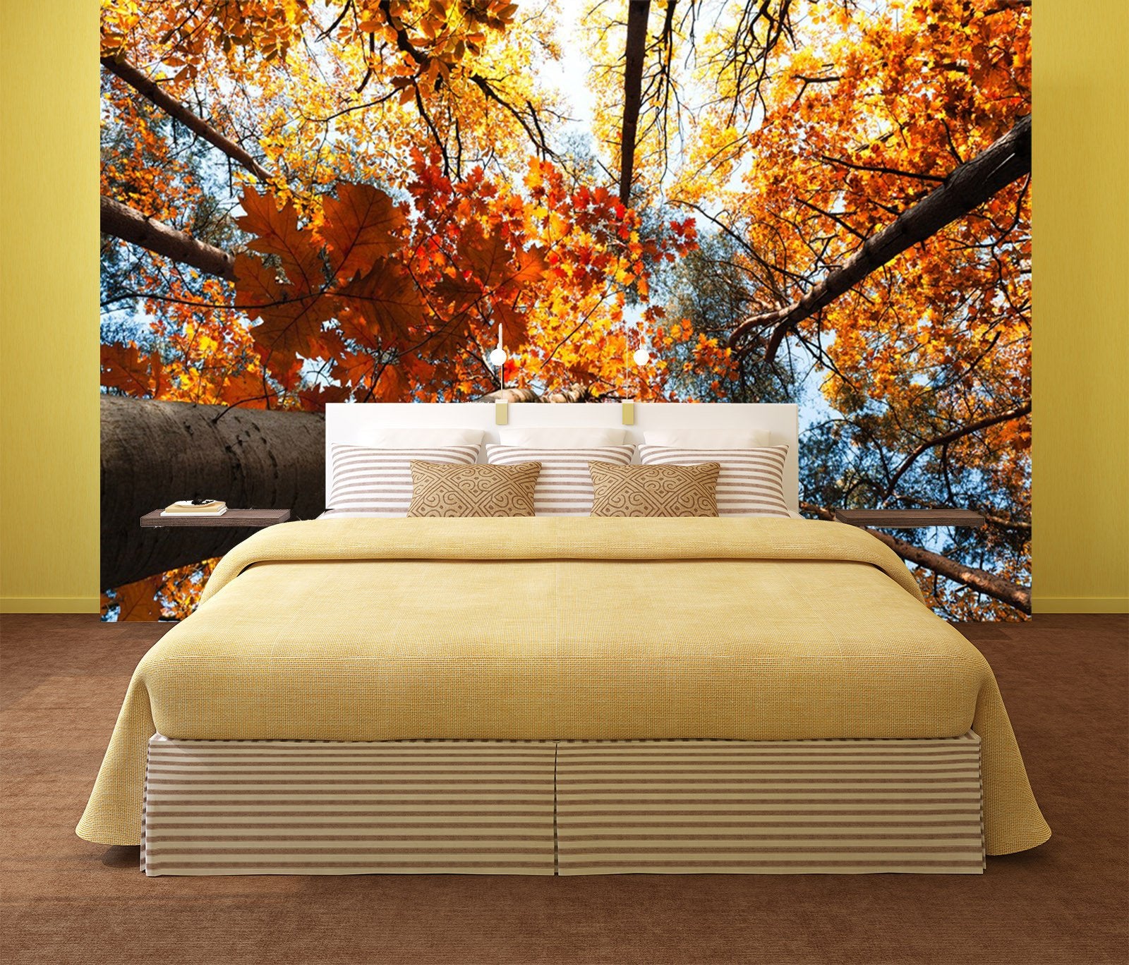 3D Tall Shrubbery Autumn Trees 051 Wallpaper AJ Wallpaper 