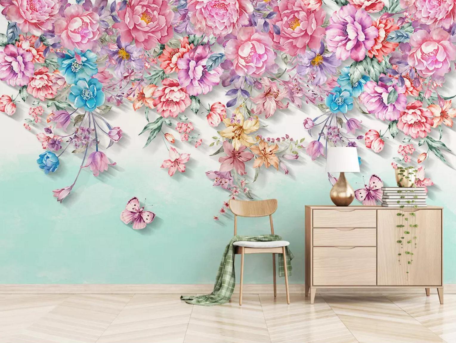 3D Fragrant Peony WC715 Wall Murals