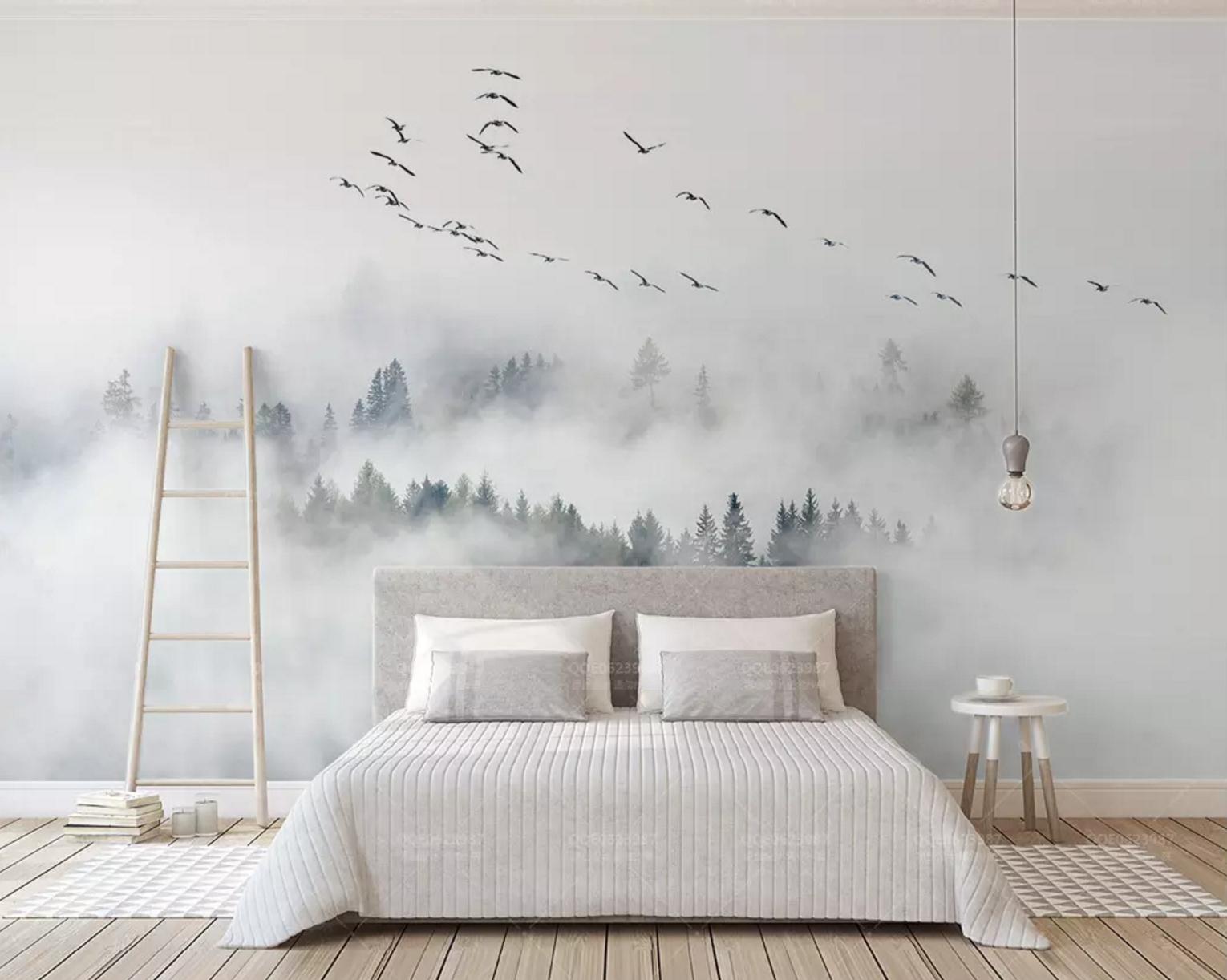 3D Wild Goose Forest WC350 Wall Murals