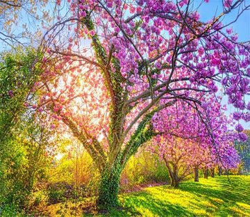 3D Purple Flower Trees 482 Wallpaper AJ Wallpaper 