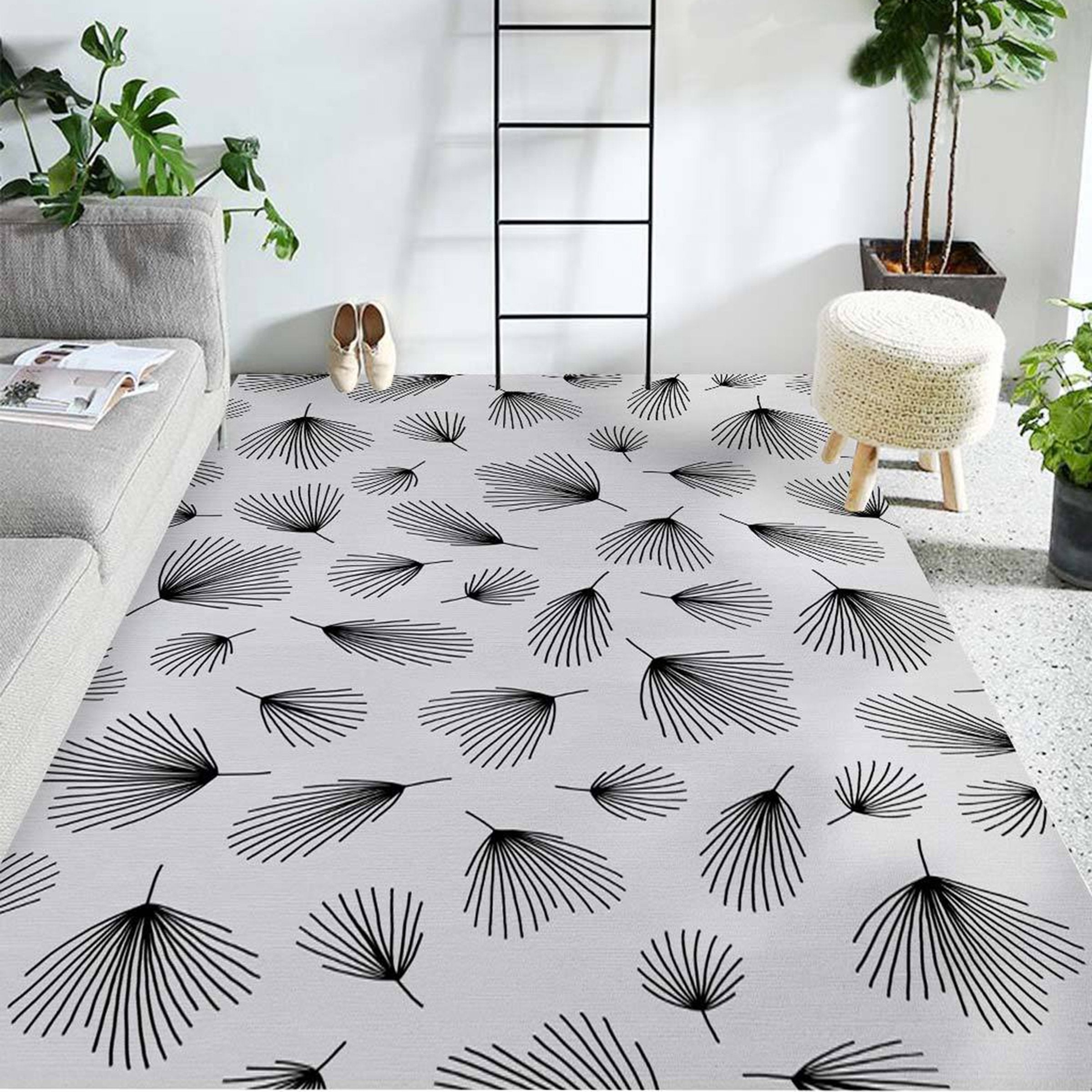 3D Black Leaves WG073 Non Slip Rug Mat Mat AJ Creativity Home 