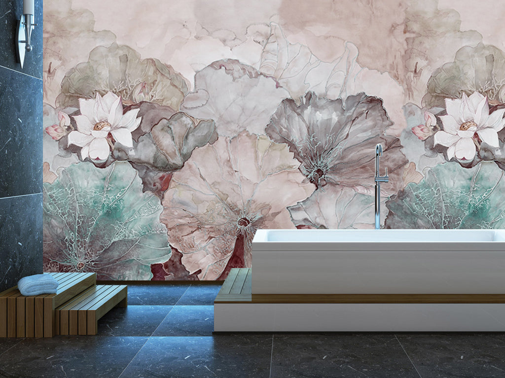 3D Beautiful Lotus WG310 Wall Murals