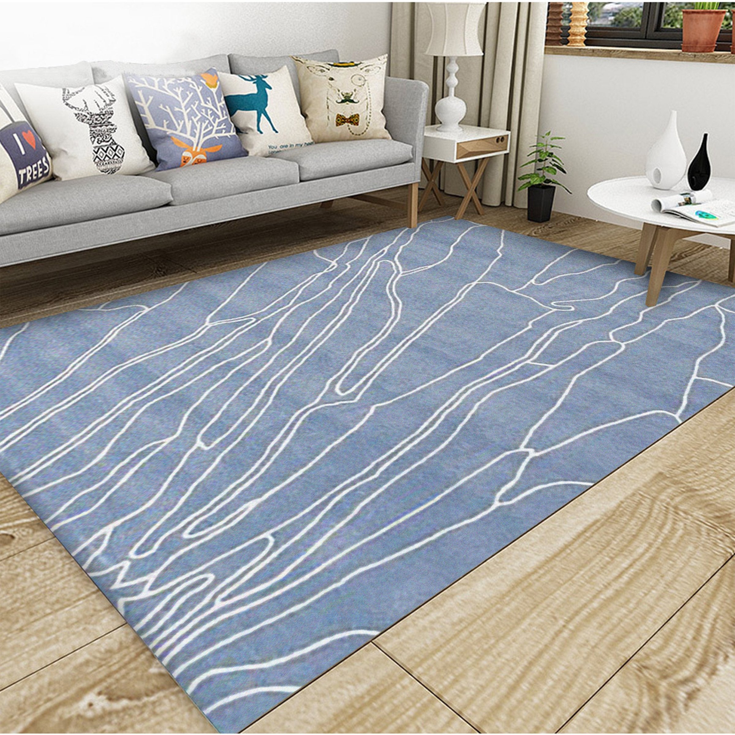 3D White Stripe WG132 Non Slip Rug Mat Mat AJ Creativity Home 