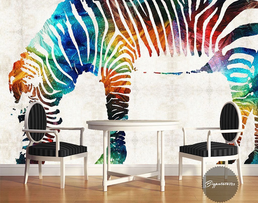 3D Color Zebra 568 Wall Murals Wallpaper AJ Wallpaper 2 