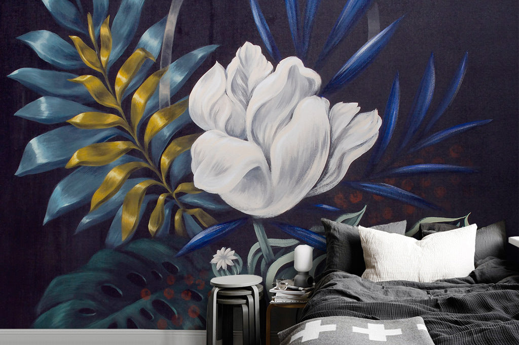 3D White Flower WG106 Wall Murals