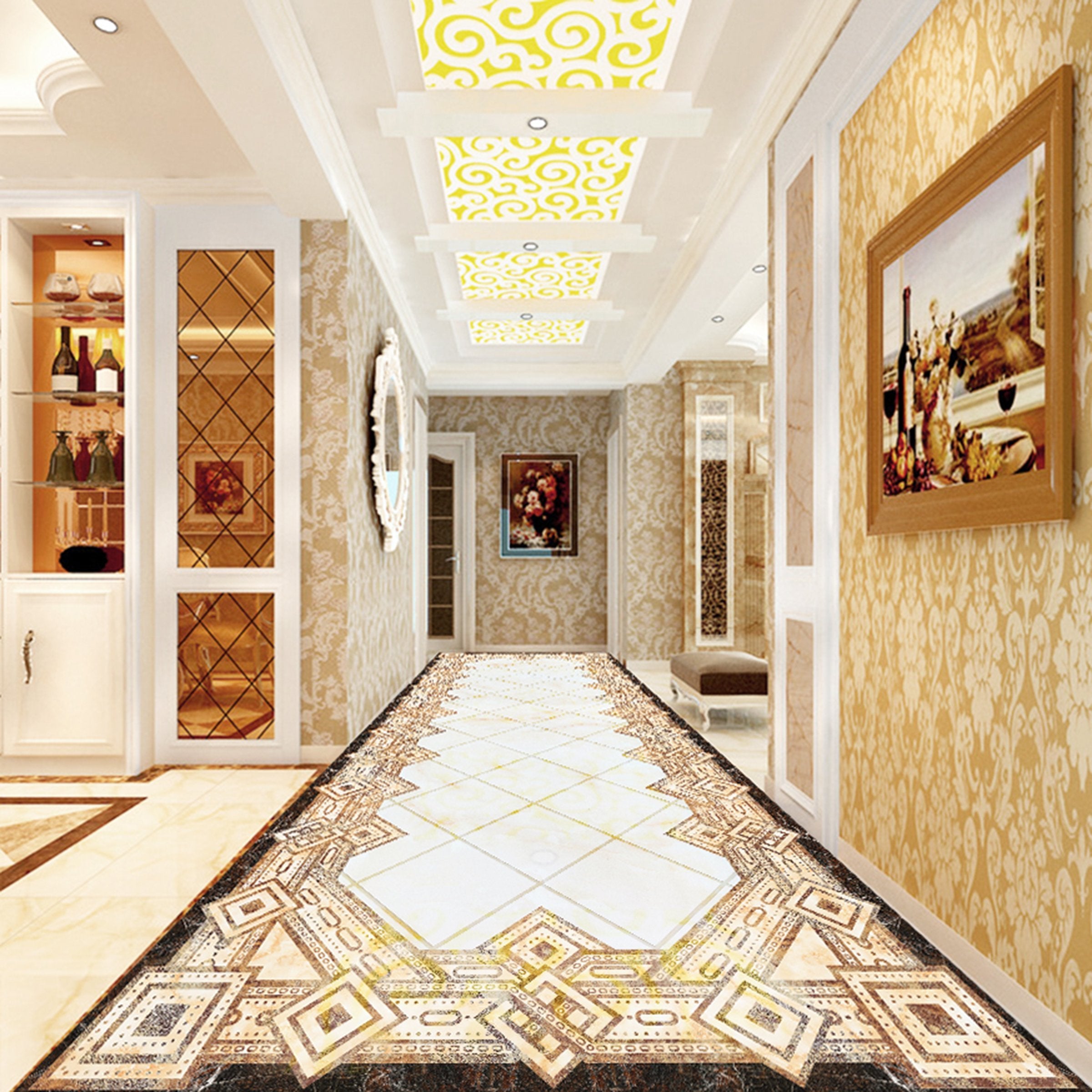 3D Diamond Pattern WG503 Floor Mural Wallpaper AJ Wallpaper 2 