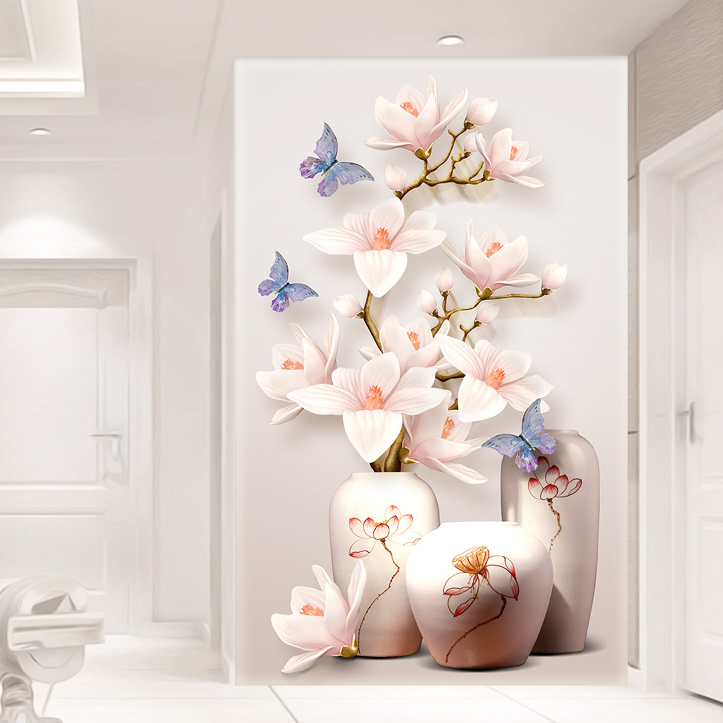 3D Butterfly Flower WG008 Wall Murals