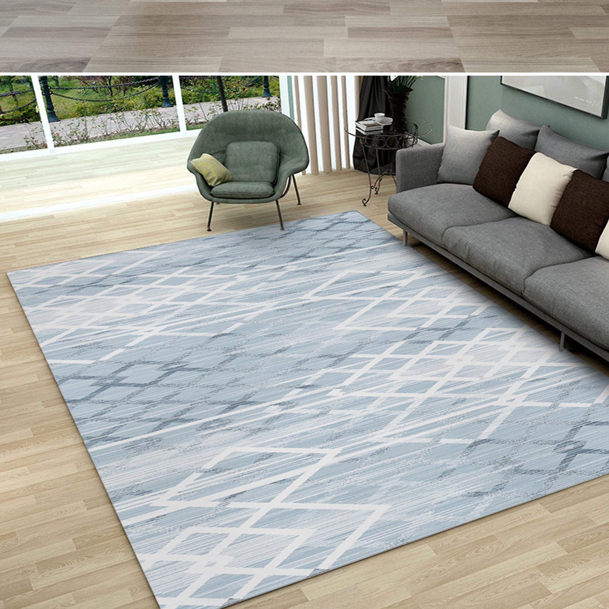 3D White Gray Stripes WG047 Non Slip Rug Mat Mat AJ Creativity Home 