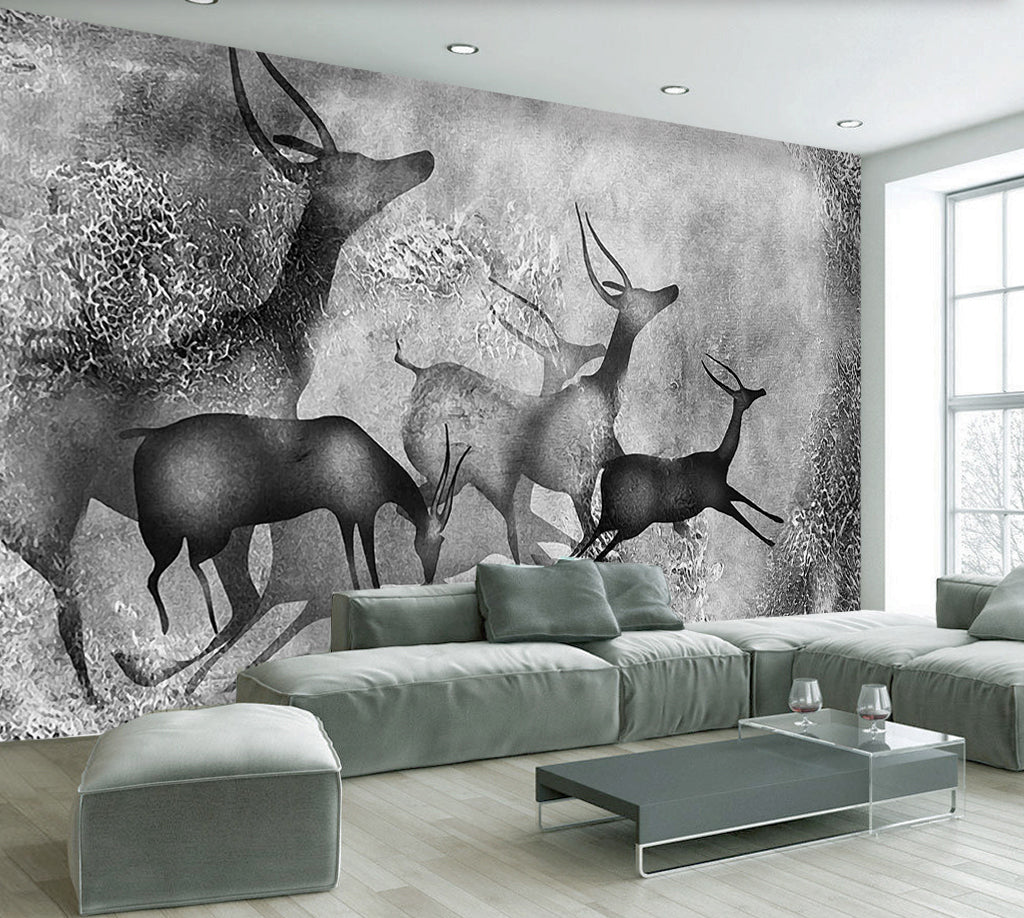 3D Shadow Deer WG314 Wall Murals