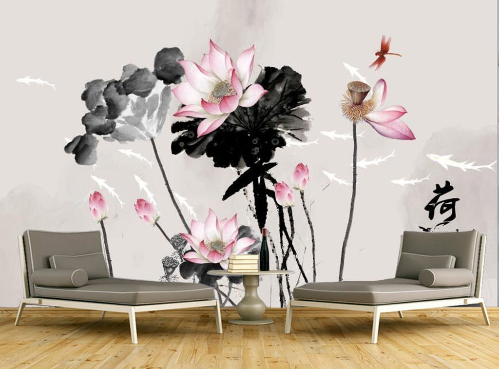 3D Lotus Leaf 577 Wall Murals Wallpaper AJ Wallpaper 2 