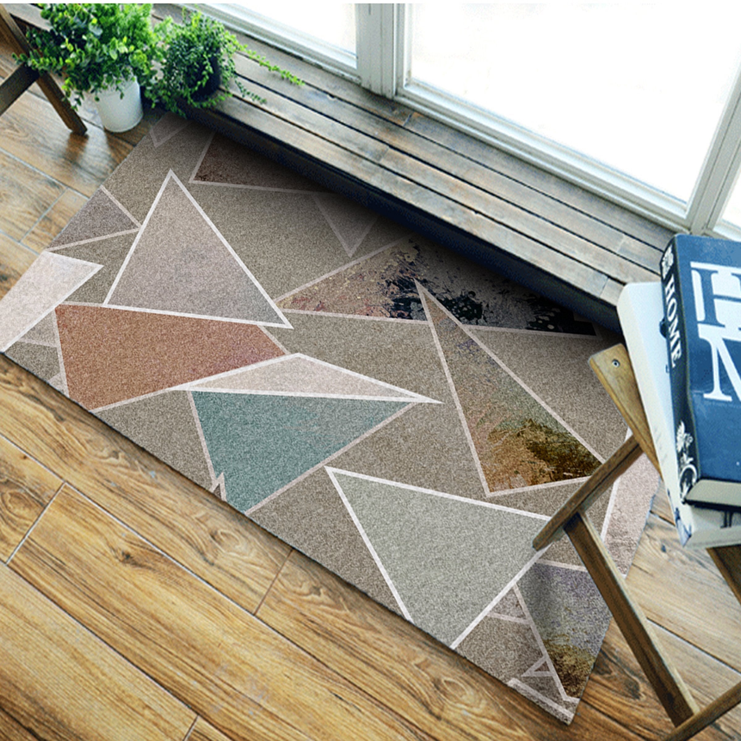 3D Colored Triangle WG064 Non Slip Rug Mat Mat AJ Creativity Home 