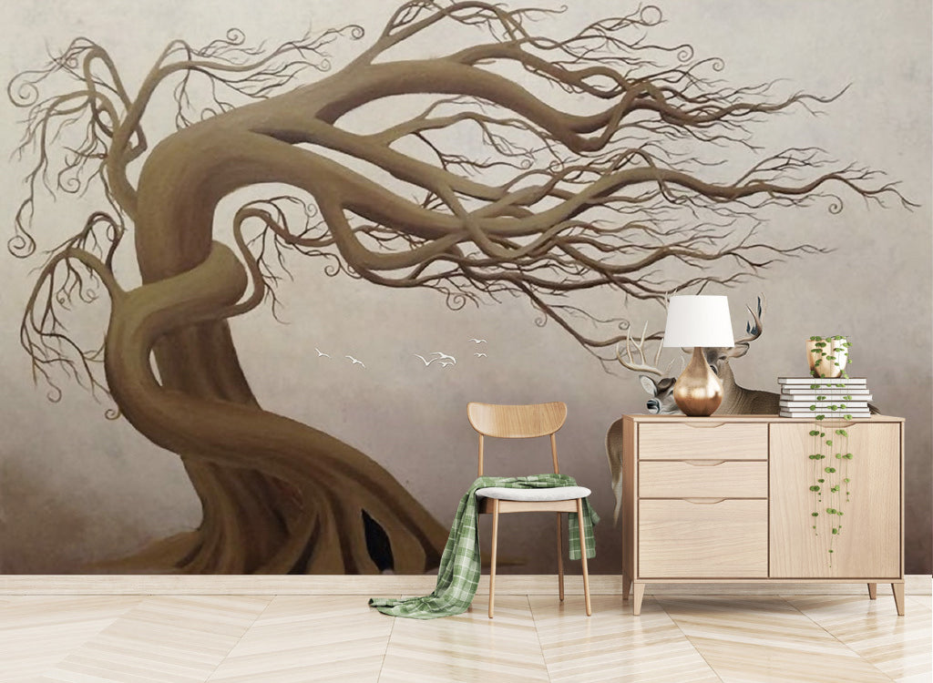 3D Curved Tree WG277 Wall Murals