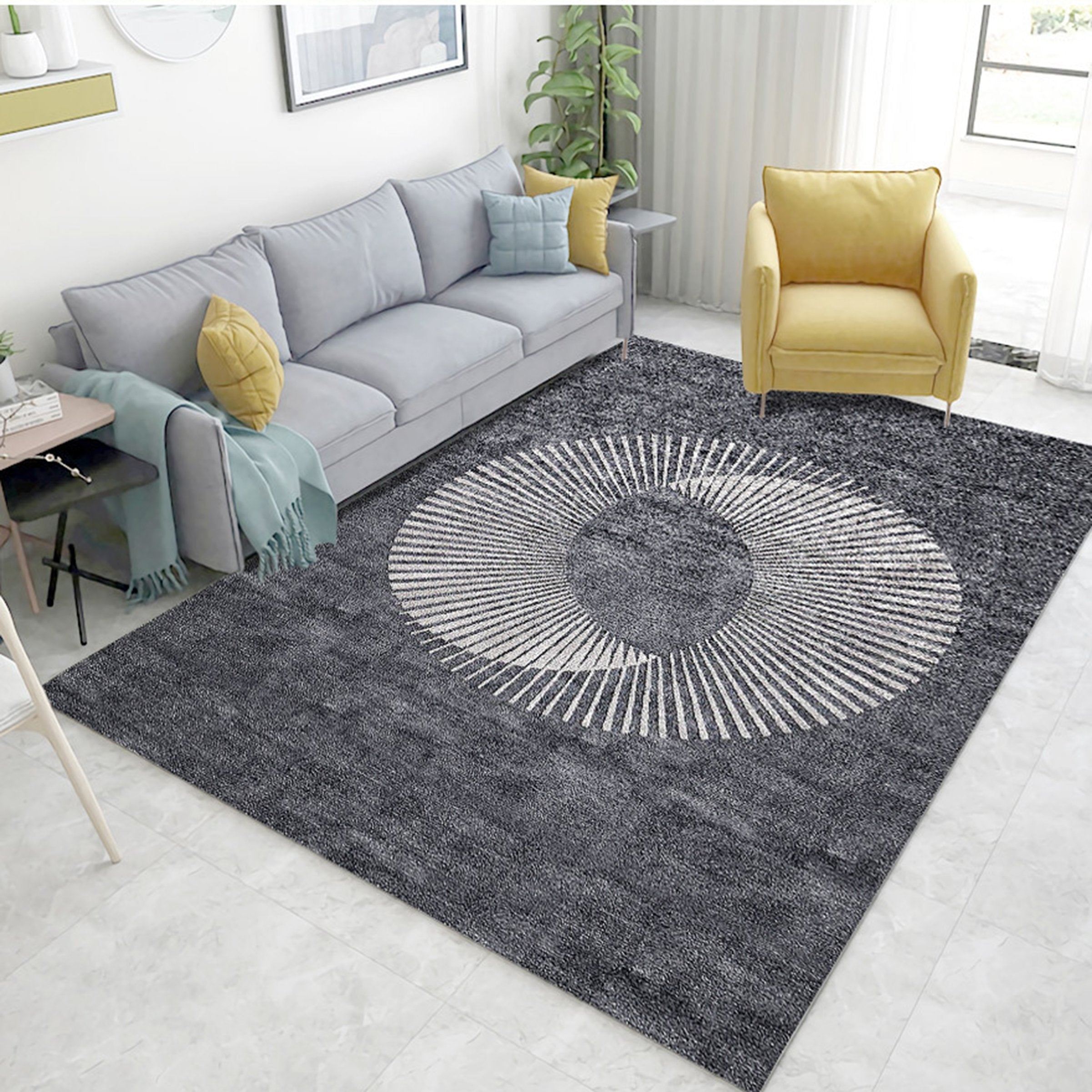 3D Gray Moon Stripes WG030 Non Slip Rug Mat Mat AJ Creativity Home 