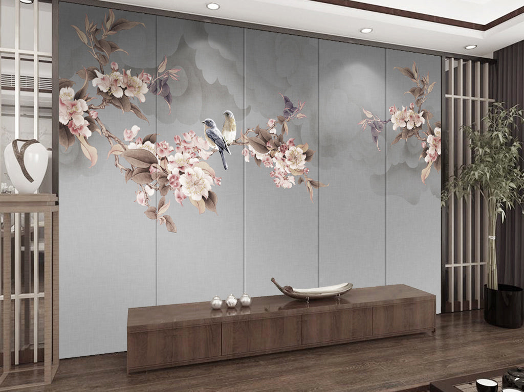 3D Flower Bird WG296 Wall Murals