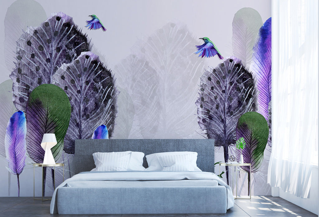 3D Purple Tree WG307 Wall Murals