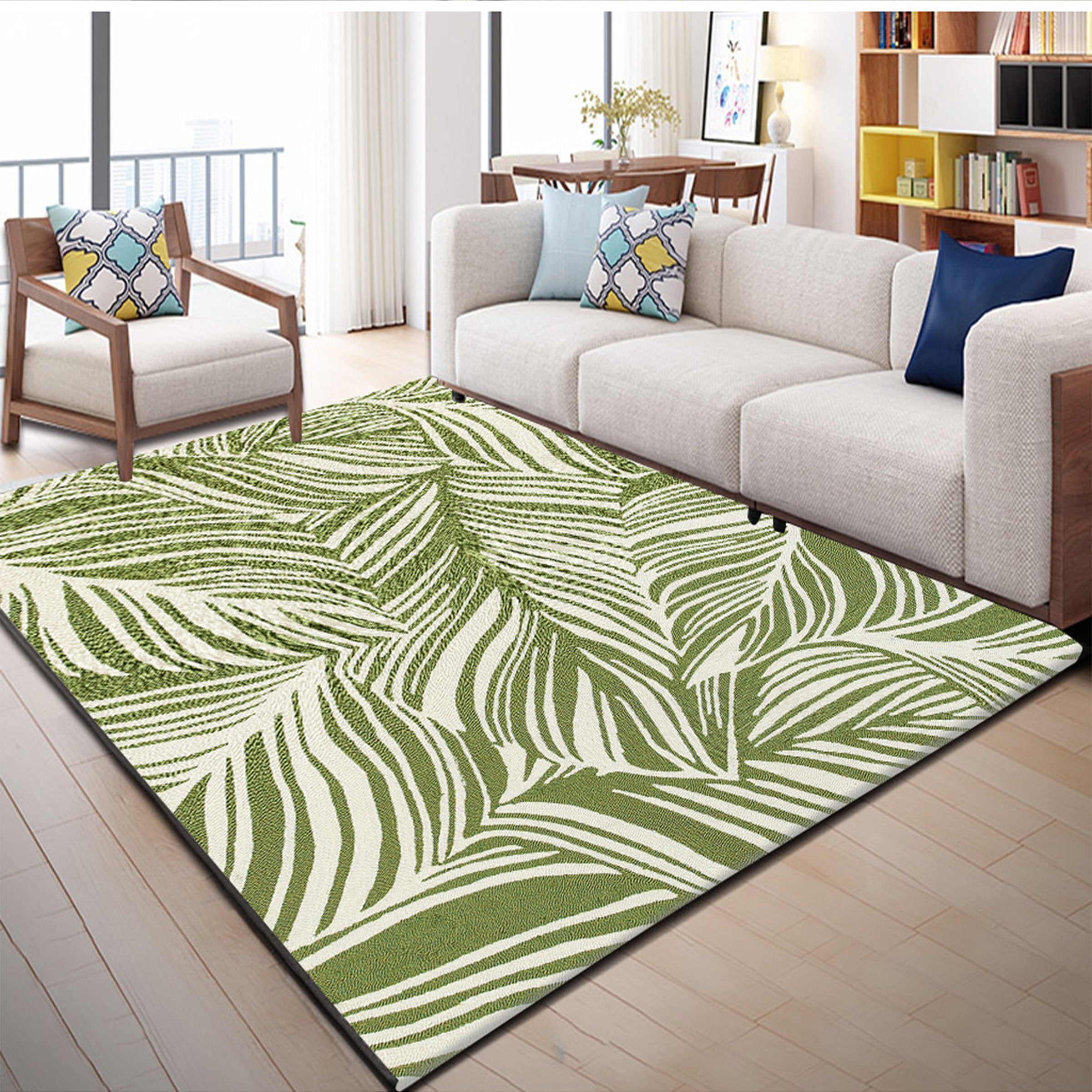 3D Green Leaves WG173 Non Slip Rug Mat Mat AJ Creativity Home 