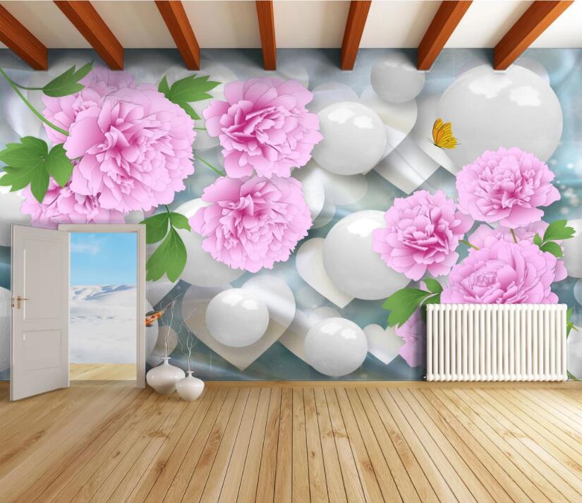 3D Peony Goldfish WC2176 Wall Murals