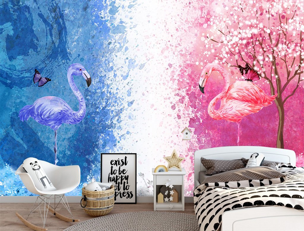 3D Flamingo Lake 211 Wall Murals Wallpaper AJ Wallpaper 2 