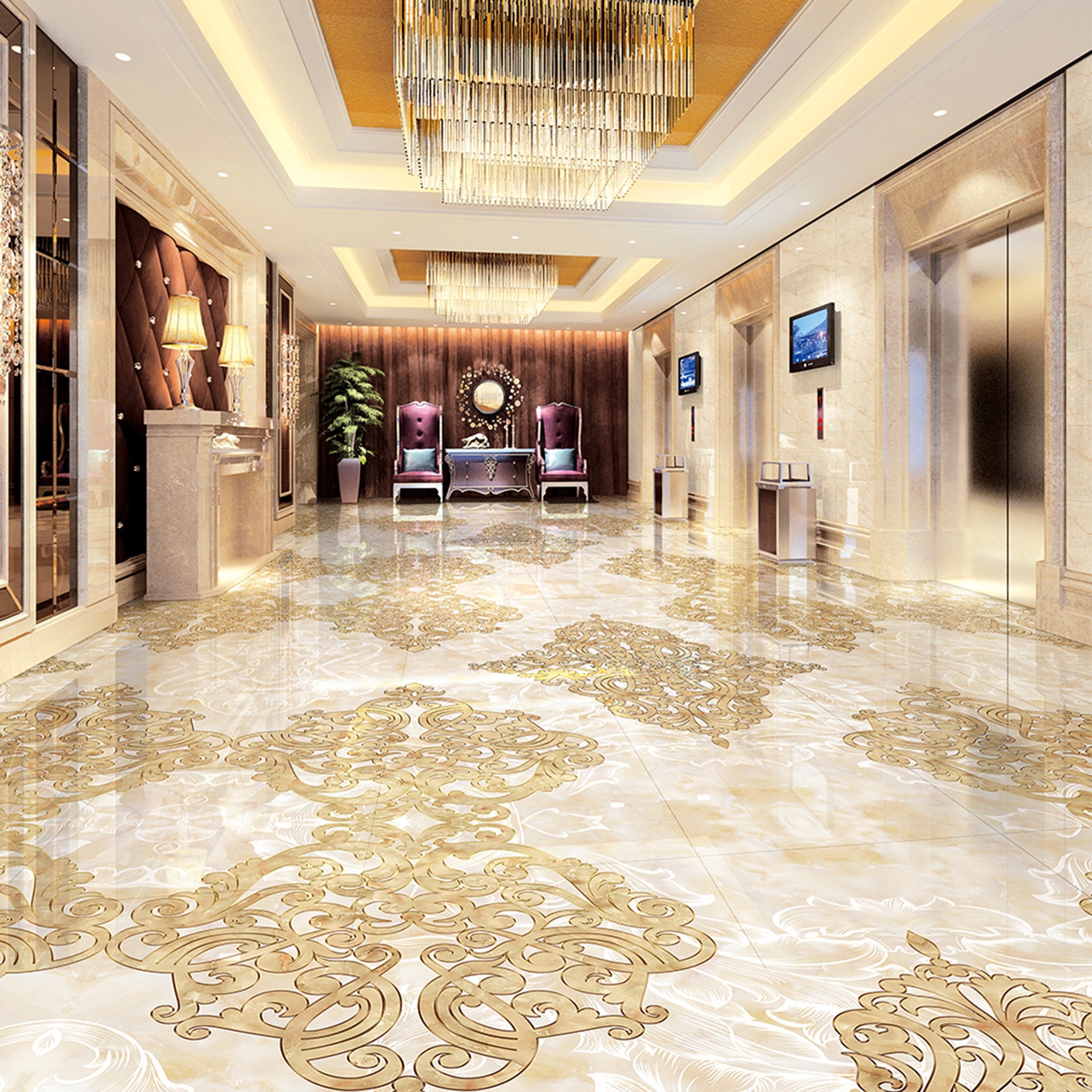 3D Marble Pattern WG690 Floor Mural Wallpaper AJ Wallpaper 2 