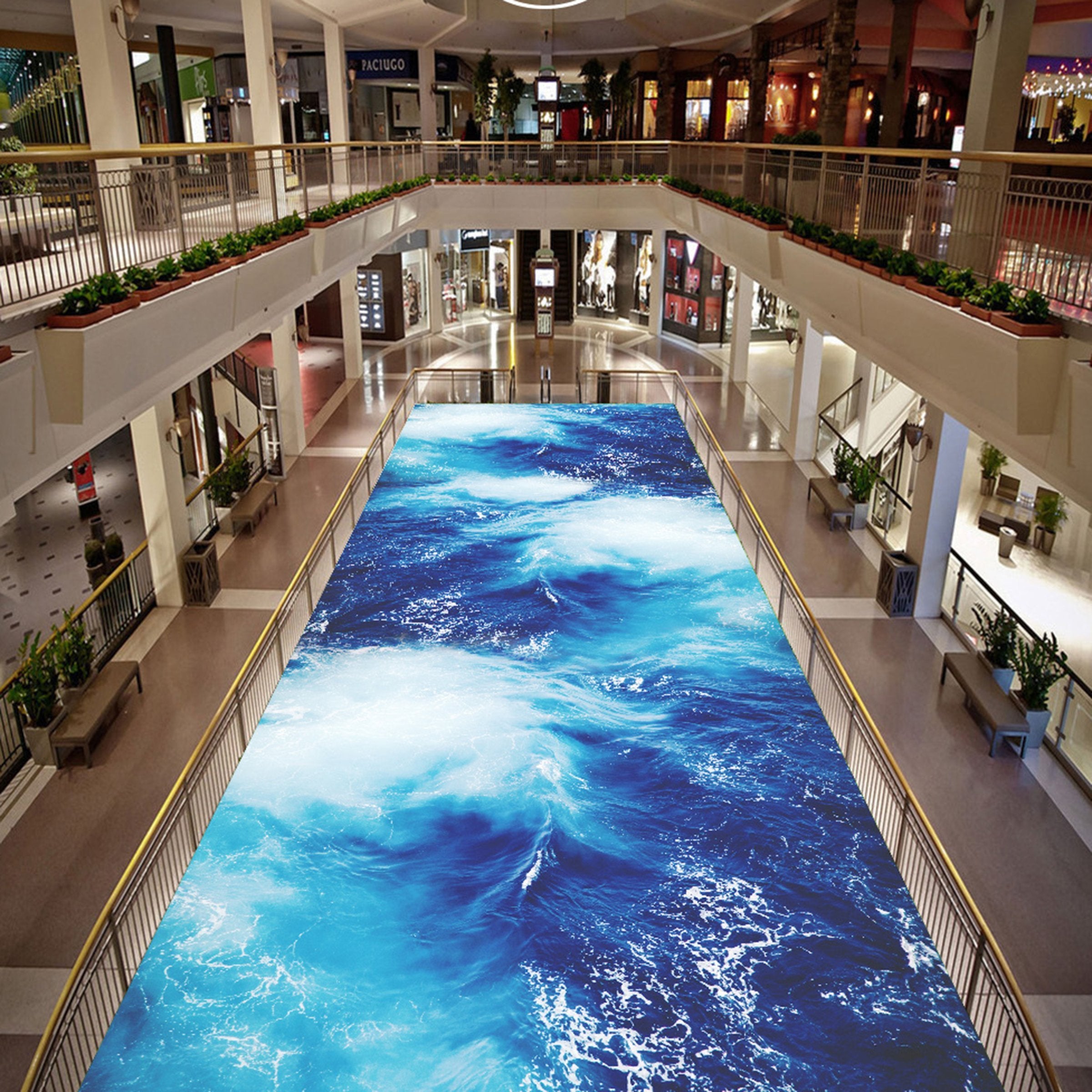 3D Blue Sea Water WG061 Floor Mural Wallpaper AJ Wallpaper 2 