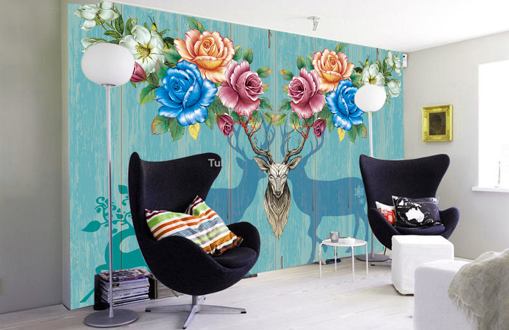 3D Colored Flower WG230 Wall Murals