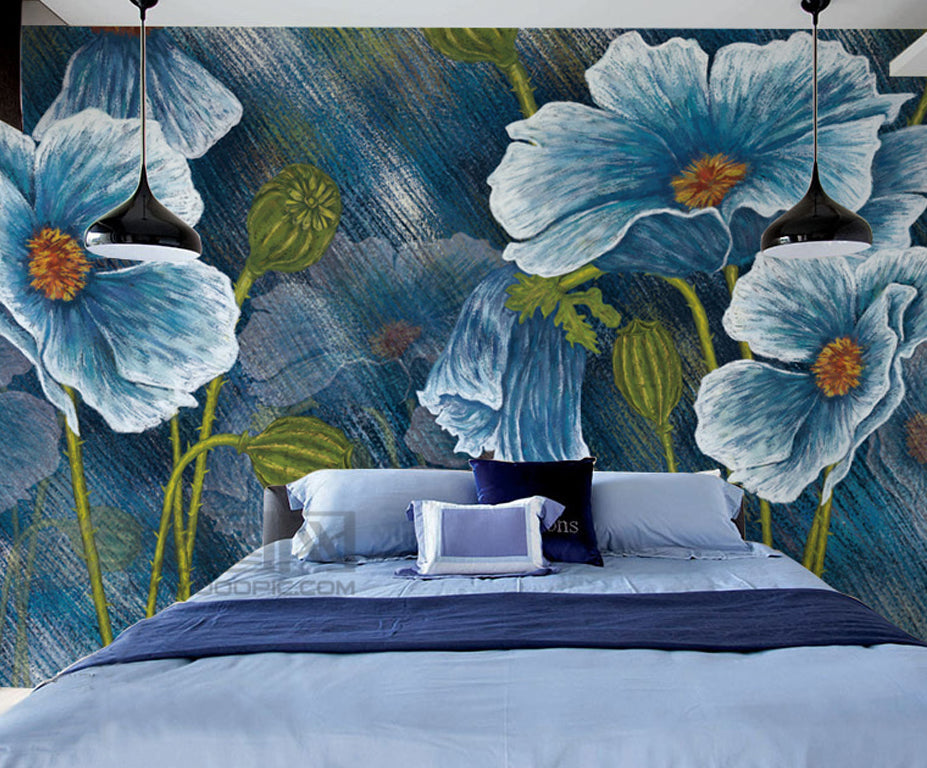 3D Painted Flower WG288 Wall Murals