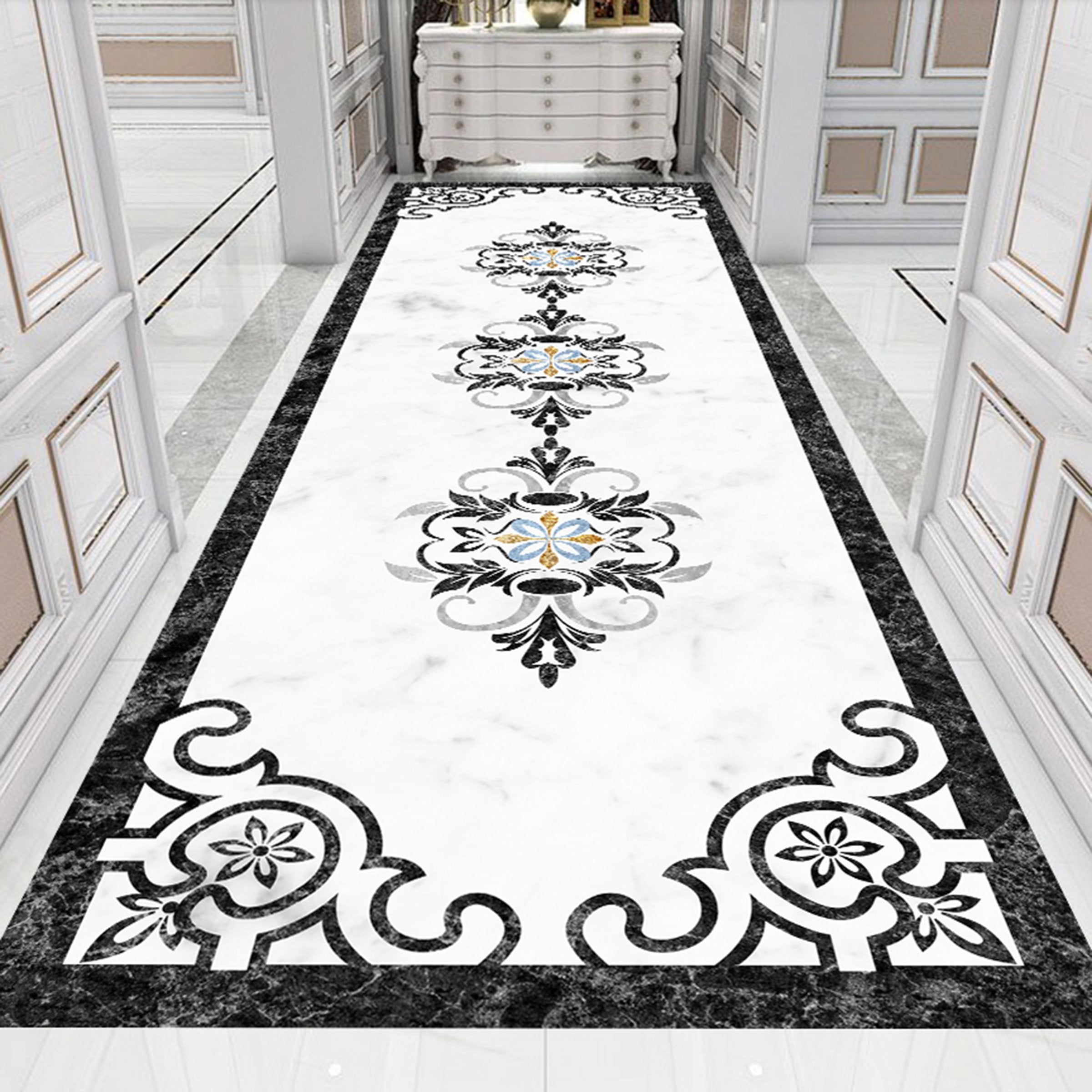 3D Black Marble Pattern WG693 Floor Mural Wallpaper AJ Wallpaper 2 