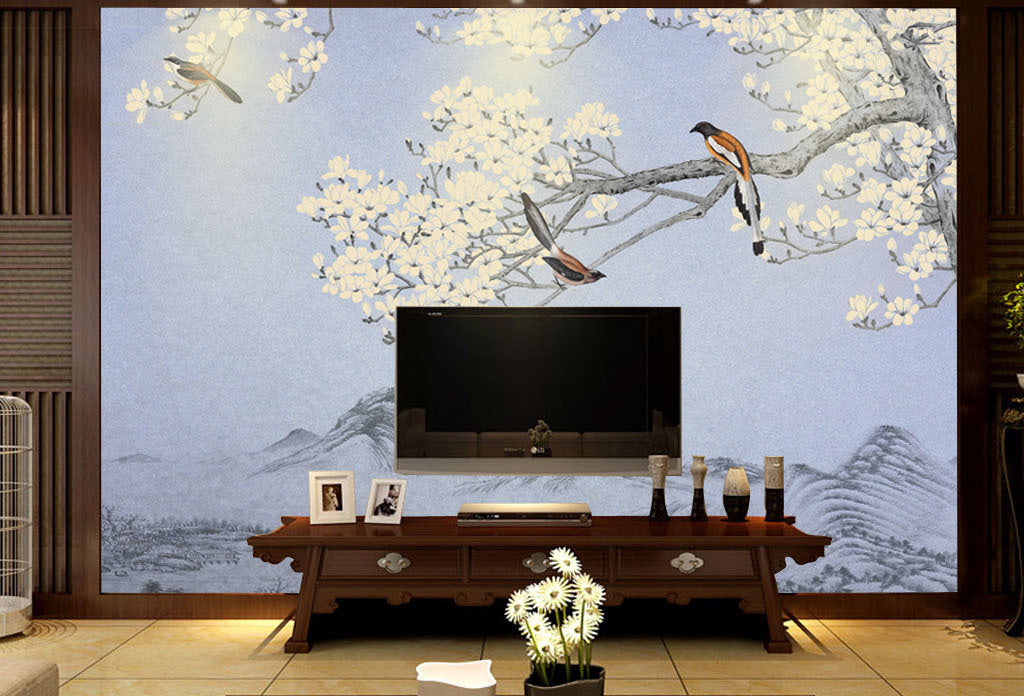 3D Flower Bird Song WG342 Wall Murals