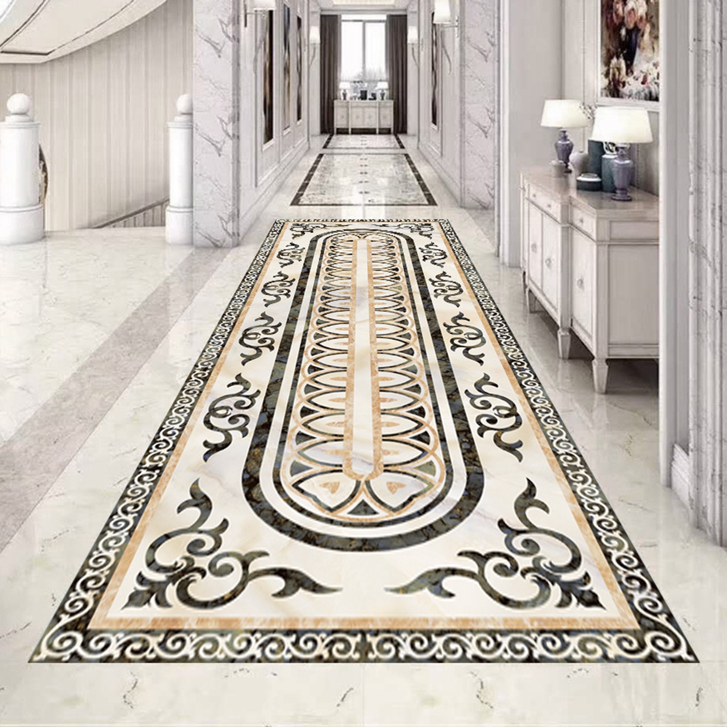 3D Black Marble Pattern WG699 Floor Mural Wallpaper AJ Wallpaper 2 