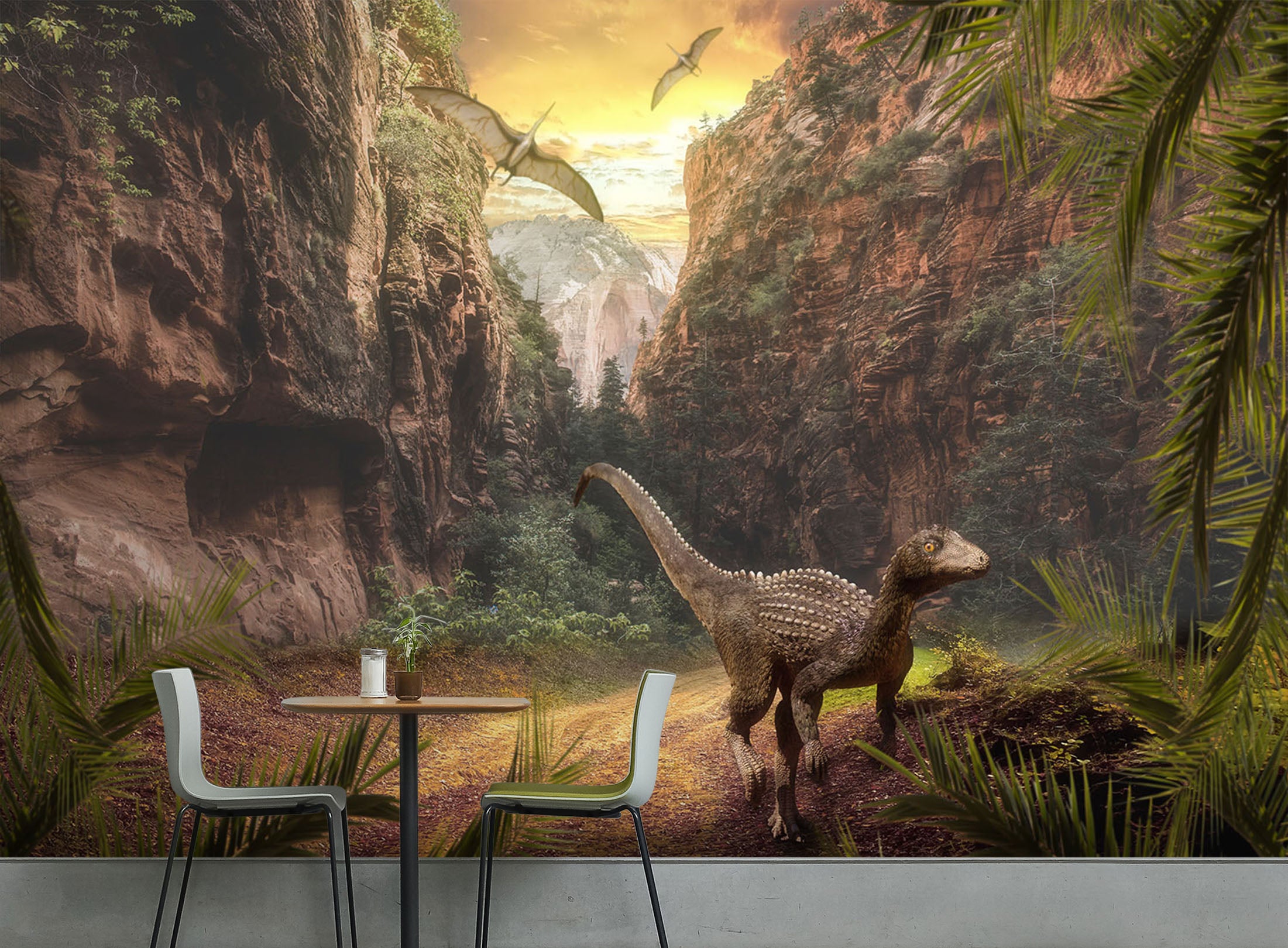 3D Dinosaur Mountain 208 Wall Murals