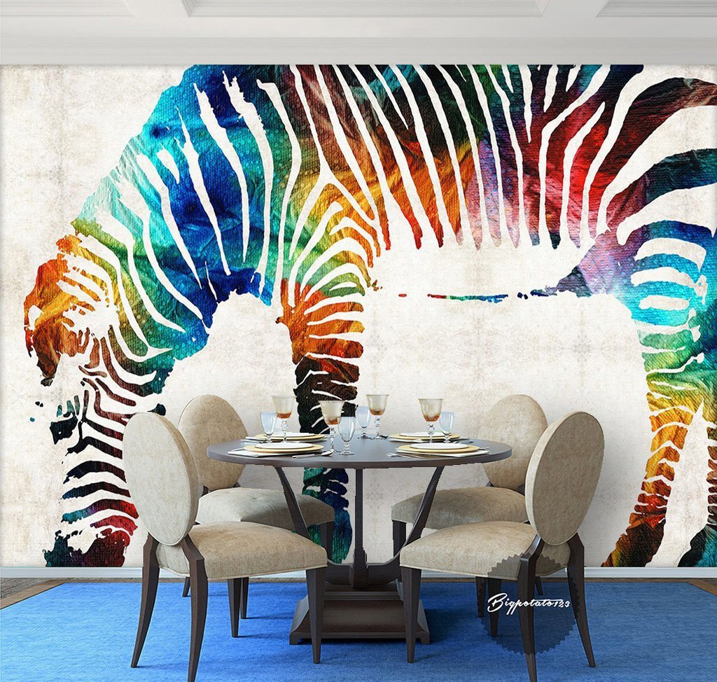 3D Color Zebra 568 Wall Murals Wallpaper AJ Wallpaper 2 