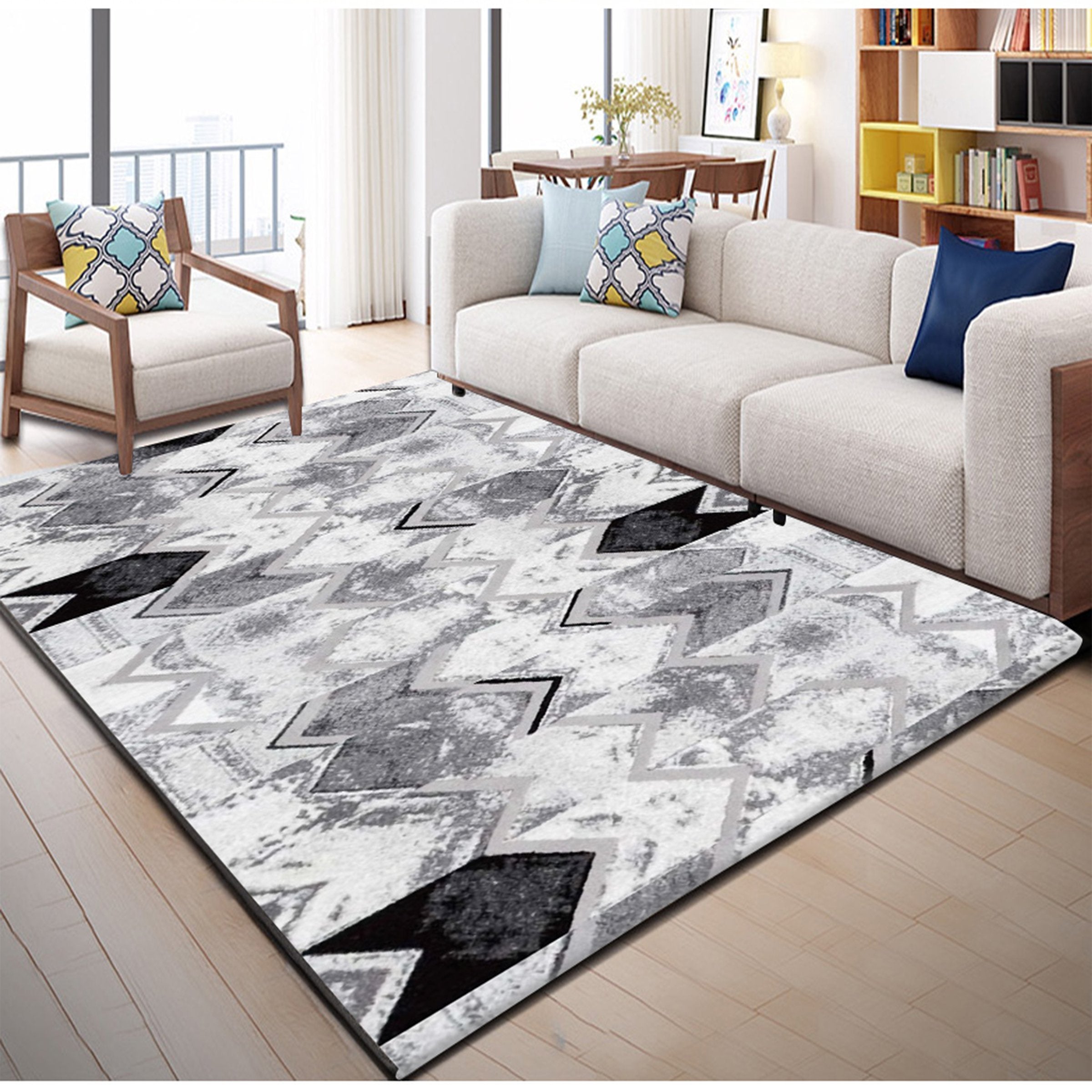 3D Black Geometry WG137 Non Slip Rug Mat Mat AJ Creativity Home 