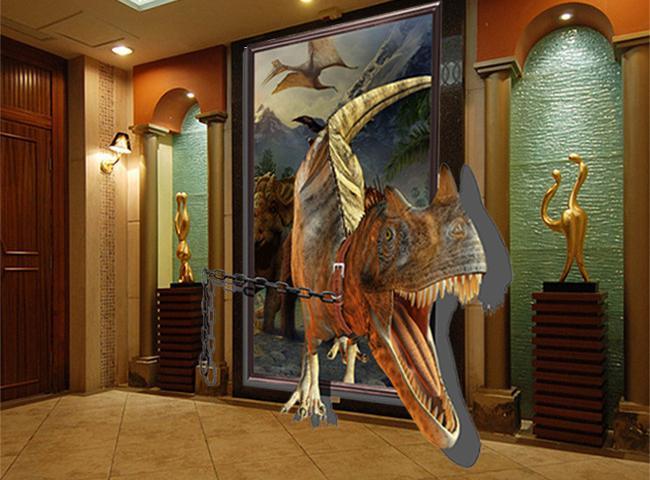 3D Dinosaur Howling 483 Wall Murals Wallpaper AJ Wallpaper 2 