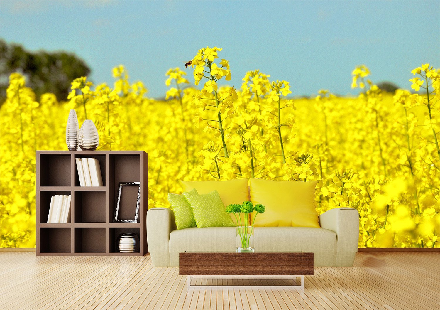 3D Yellow Flower Manor 565 Wallpaper AJ Wallpaper 