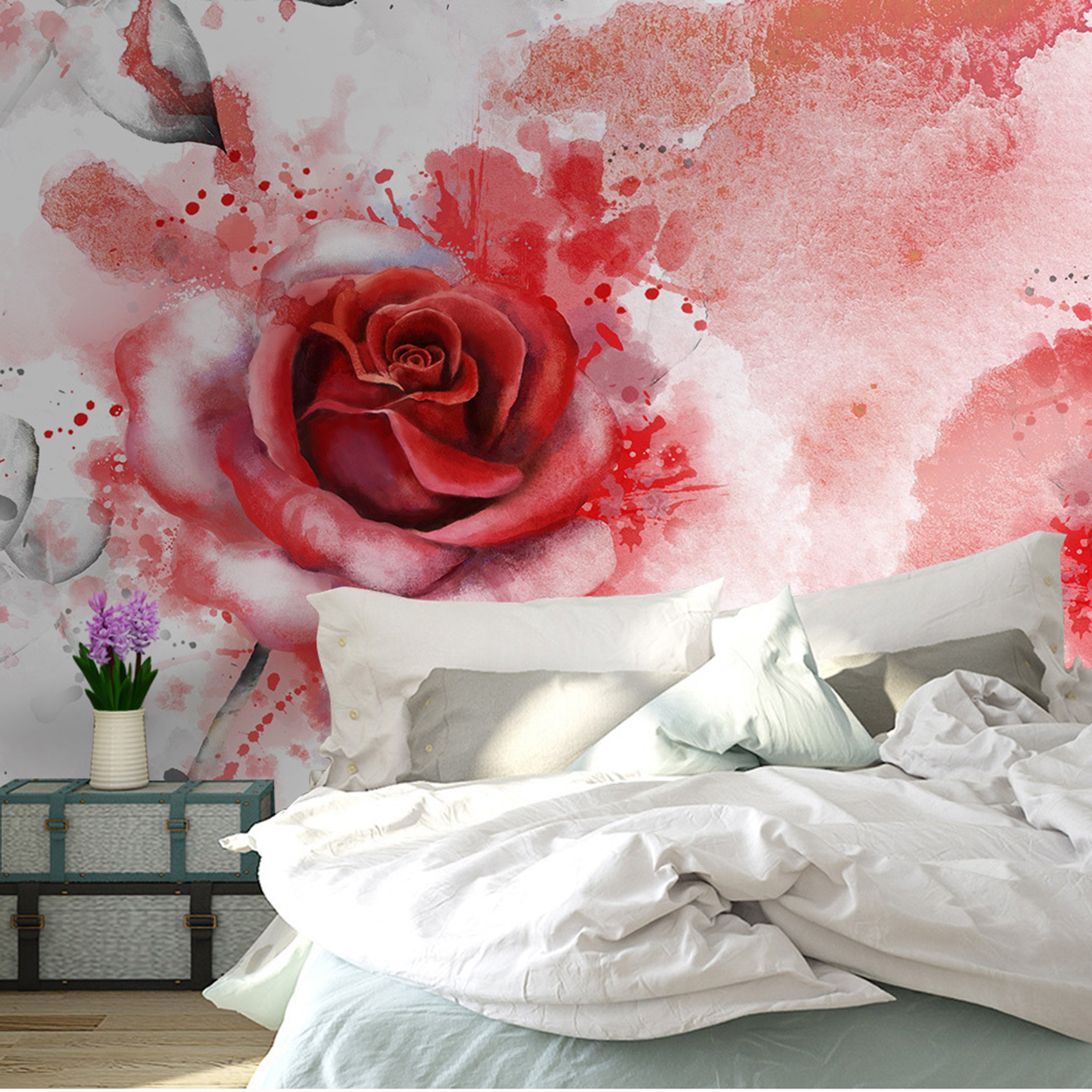 3D Red Rose WG223 Wall Murals