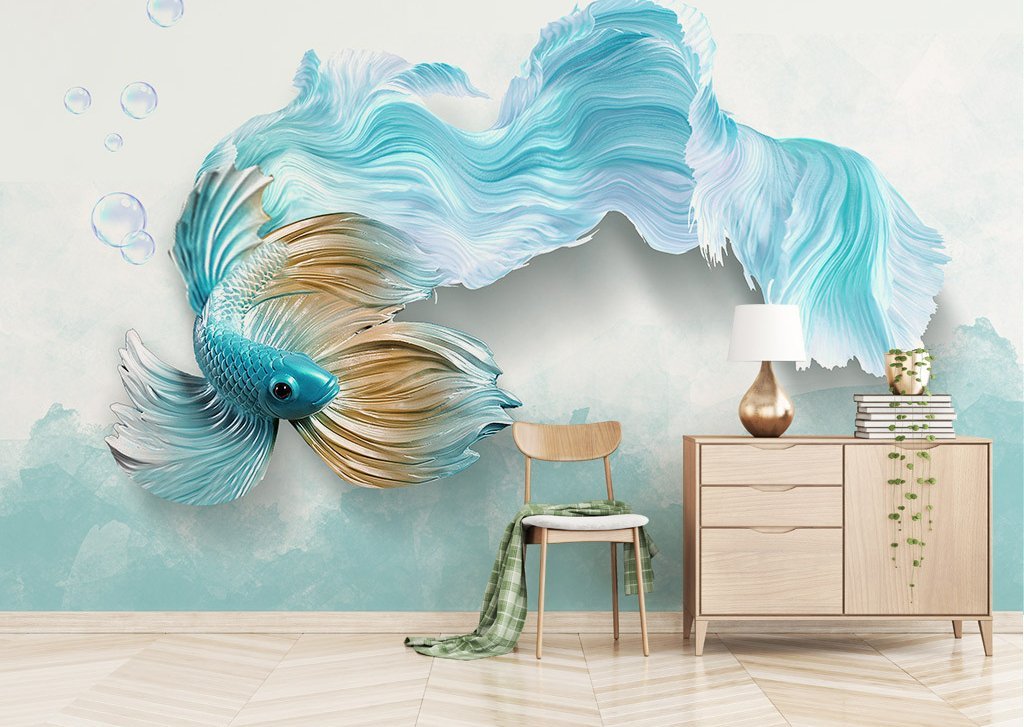 3D Goldfish 82 Wall Murals Wallpaper AJ Wallpaper 2 