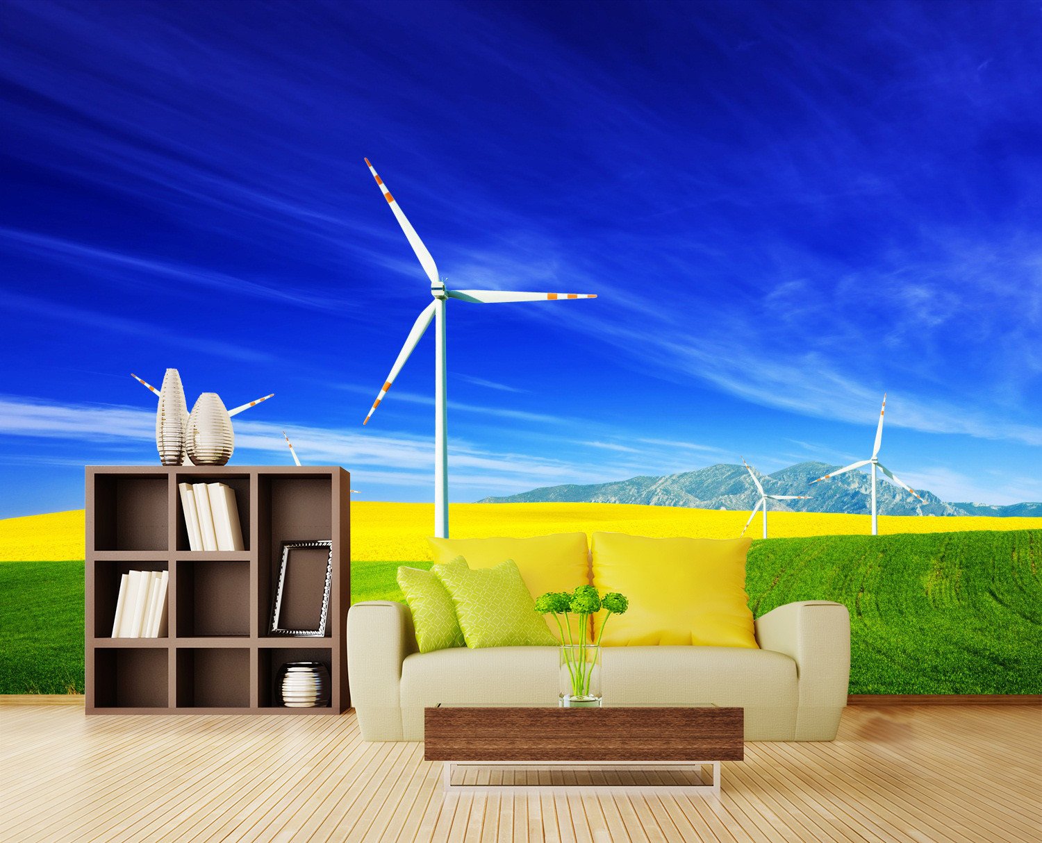 3D Windmill And Sky Blue 21 Wallpaper AJ Wallpaper 